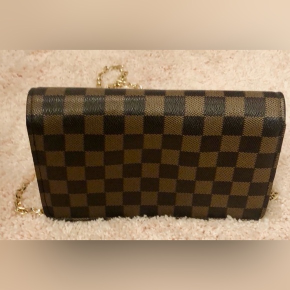 Daisy Rose Checkered Crossbody Bag - Vegan Leather - Picture 4 of 10